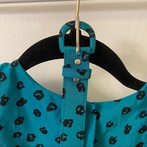Vintage Teal Leopard Samantha Stevens Dress